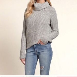 Gray turtleneck sweater